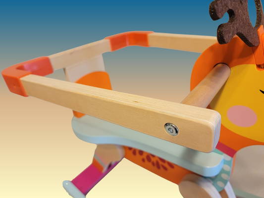 Handmade Wooden Deer Rocking Horse | Natural Wood Rocking Toy for Toddlers