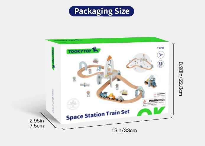 Wooden Space Station Train Set