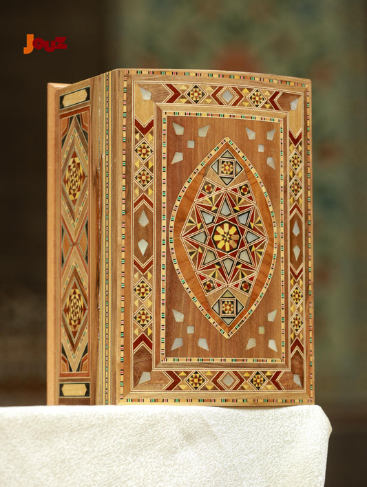 Handcrafted Wooden Mosaic Keepsake Box with Lock & Key – Unique Decorative Storage