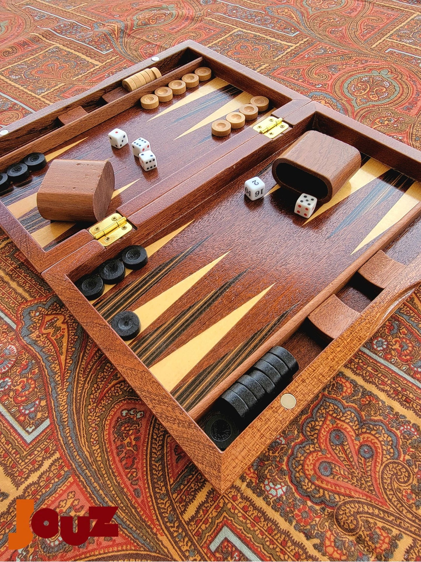 Foldable Wooden Backgammon Set – Premium Handcrafted Board Game for Indoor & Outdoor Use – Travel-Friendly, Durable, Perfect for Gifts