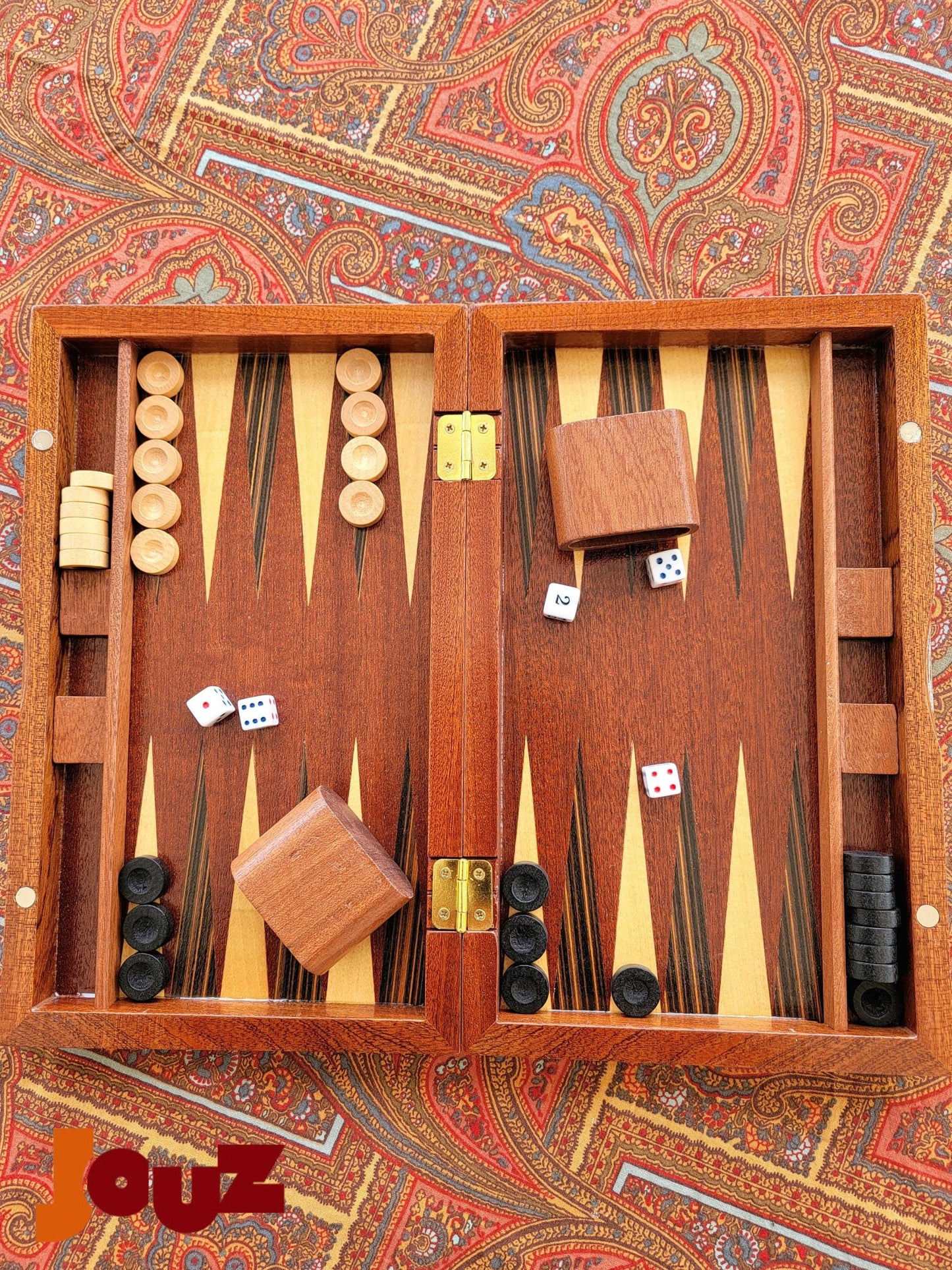 Foldable Wooden Backgammon Set – Premium Handcrafted Board Game for Indoor & Outdoor Use – Travel-Friendly, Durable, Perfect for Gifts
