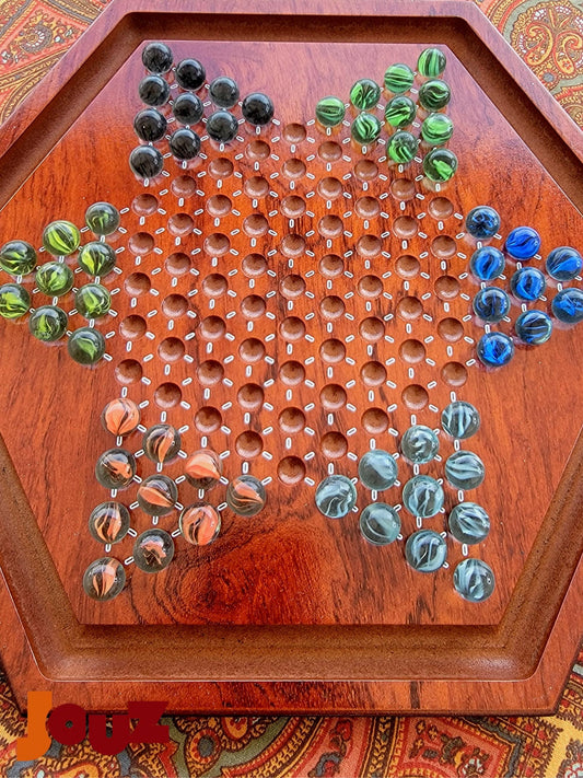 Sternhalma Game - Chinese Checkers/Chinese Chequers Board Set - Wooden Marble Strategy Game for Kids & Adults - 6 Player Classic