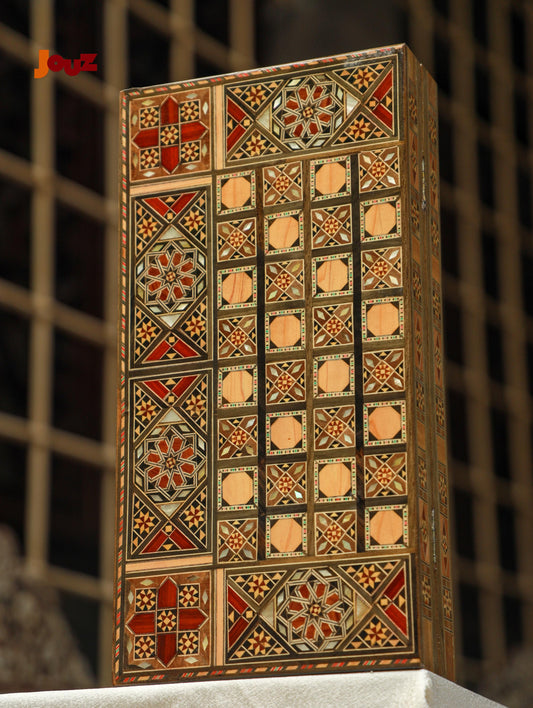 Premium Handmade Wooden Backgammon & Chess Set – Complete with All Pieces – 2-in-1 Board Game