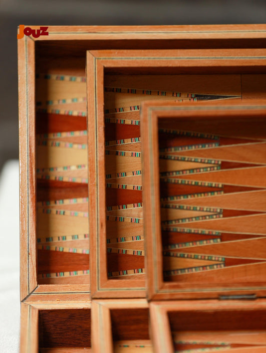 Handcrafted Chess & Backgammon Set of 3 - Wooden Folding Boards in Different Sizes - Complete Game Sets, perfect housewarming gift idea