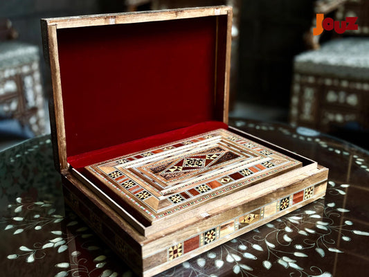 Set of 3 Handmade Wooden Mosaic Boxes - Small, Medium & Large - Decorative Storage Boxes - Gift Box Set - Unique Handcrafted Trinket Boxes