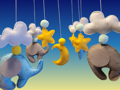 Hand-Sewed Nordic Style Felt Baby Mobile | Eco-Friendly Crib Chime & Nursery Decor