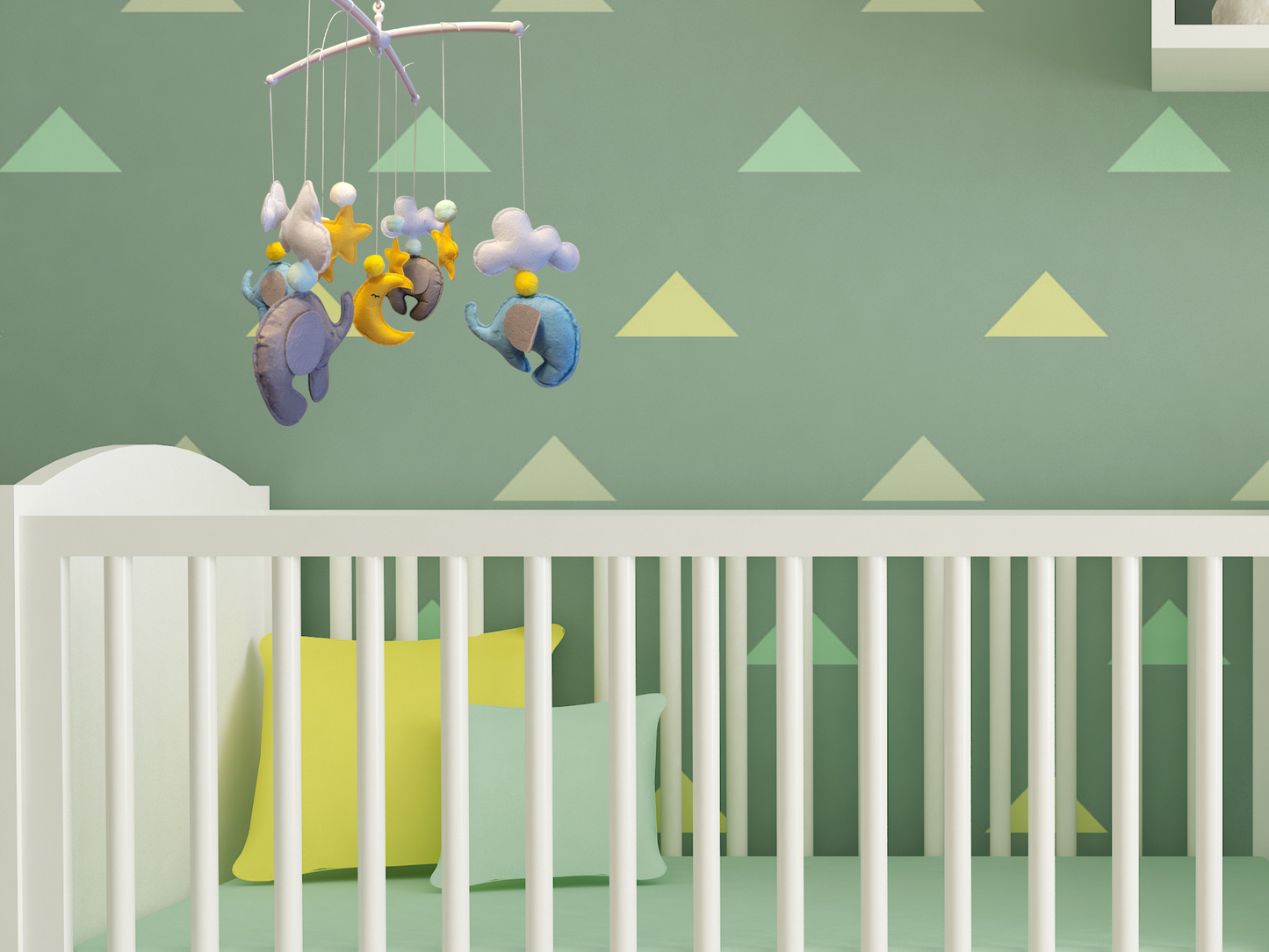 Hand-Sewed Nordic Style Felt Baby Mobile | Eco-Friendly Crib Chime & Nursery Decor