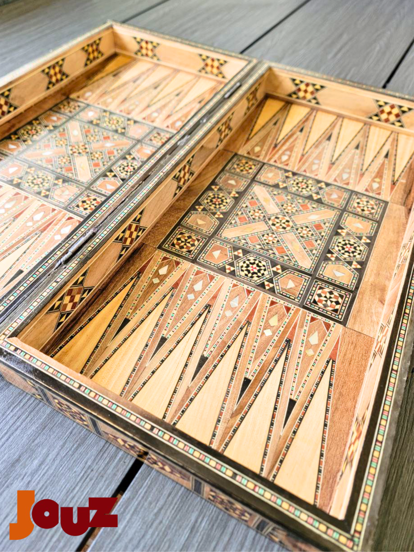 Jeu de backgammon et d'échecs en bois de qualité supérieure, fait main, complet avec toutes les pièces, jeu de société 2 en 1 (copie)