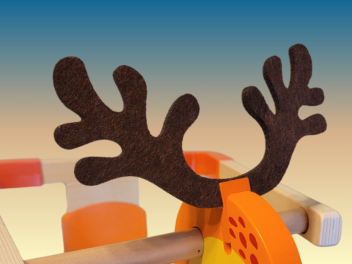 Handmade Wooden Deer Rocking Horse | Natural Wood Rocking Toy for Toddlers