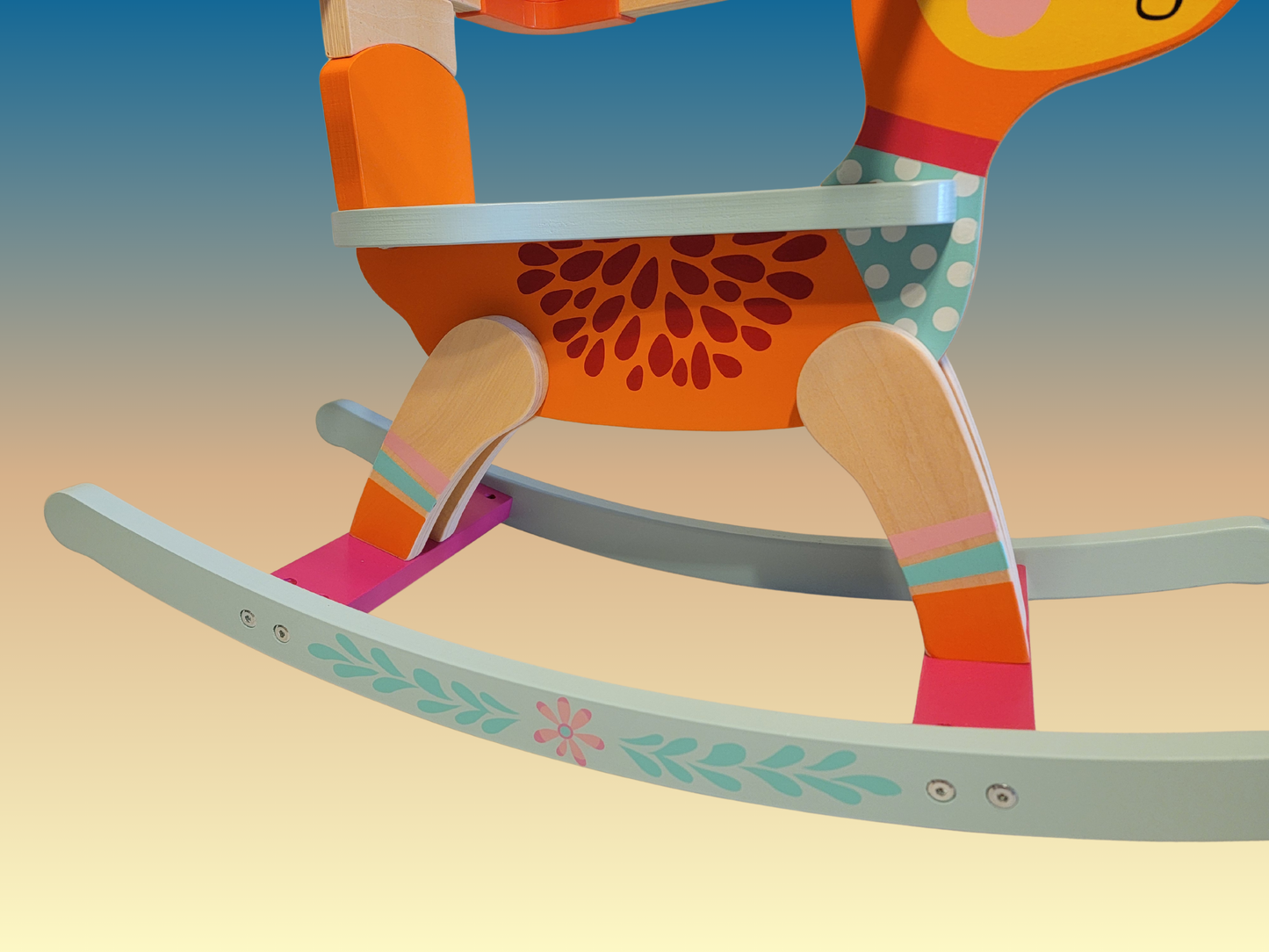 Handmade Wooden Deer Rocking Horse | Natural Wood Rocking Toy for Toddlers