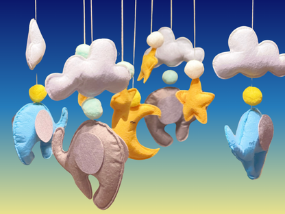 Hand-Sewed Nordic Style Felt Baby Mobile | Eco-Friendly Crib Chime & Nursery Decor