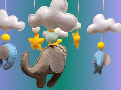 Hand-Sewed Nordic Style Felt Baby Mobile | Eco-Friendly Crib Chime & Nursery Decor