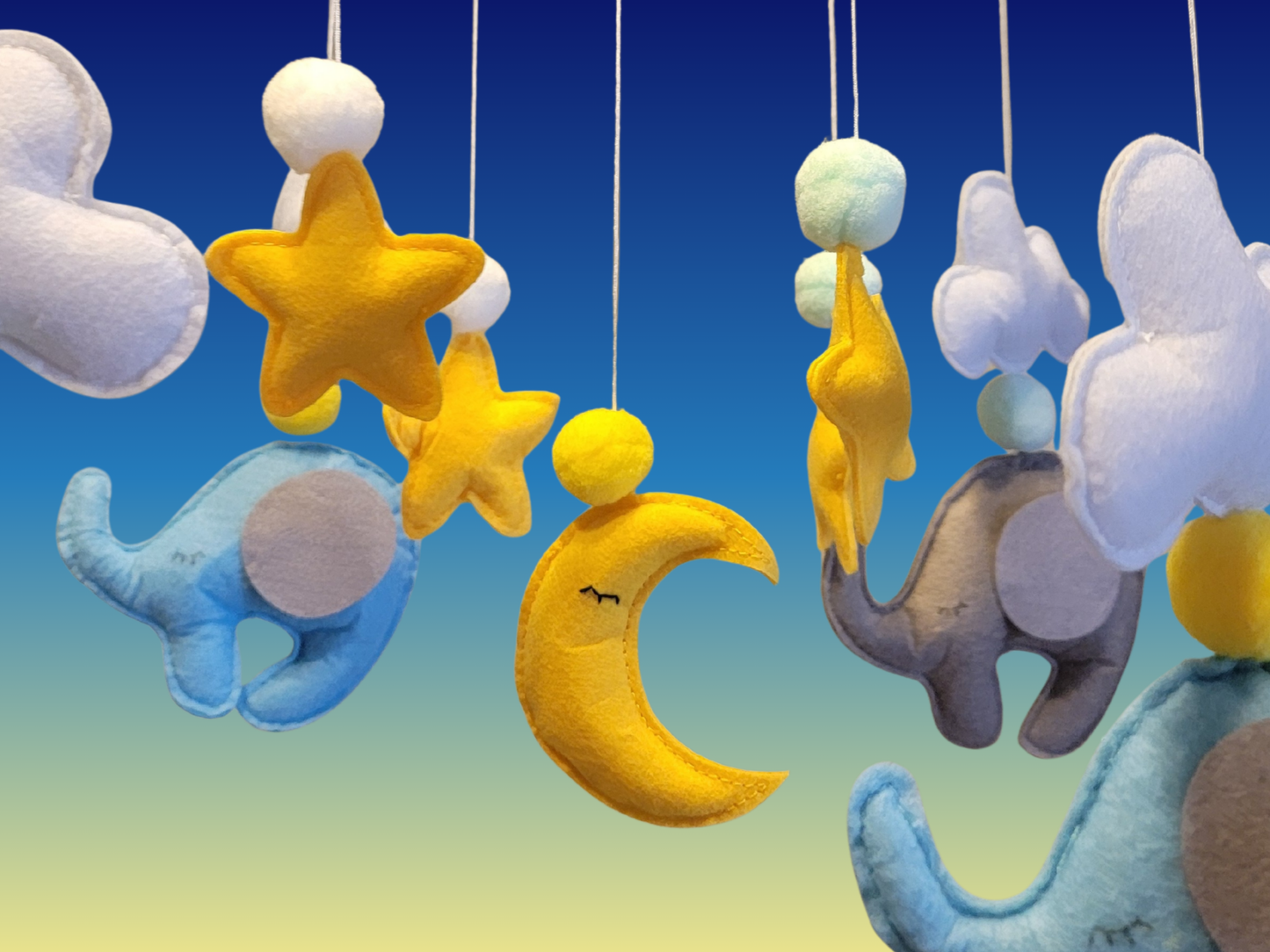 Hand-Sewed Nordic Style Felt Baby Mobile | Eco-Friendly Crib Chime & Nursery Decor