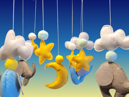 Hand-Sewed Nordic Style Felt Baby Mobile | Eco-Friendly Crib Chime & Nursery Decor