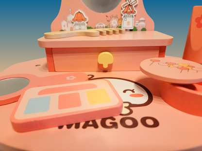 Wooden Pretend Play Makeup Dresser Set for Girls | Educational Toy with Accessories | Eco-Friendly & Non-Toxic Dress-Up Vanity