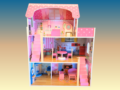 Chambre de poupée bleue fantastique