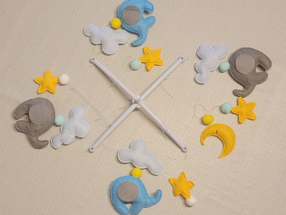 Hand-Sewed Nordic Style Felt Baby Mobile | Eco-Friendly Crib Chime & Nursery Decor