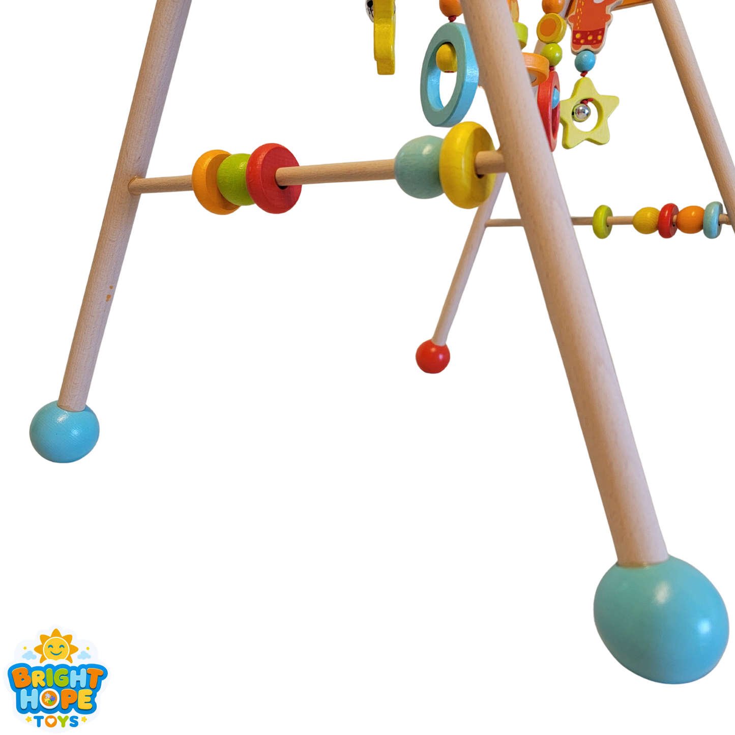 Wooden Newborn Baby Play Activity Gym Frame - Premium 2-in-1 Educational Fitness Rack