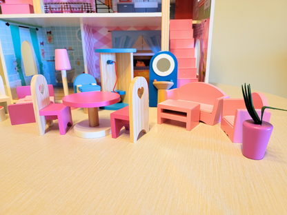 Chambre de poupée bleue fantastique