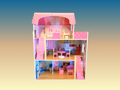 Chambre de poupée bleue fantastique