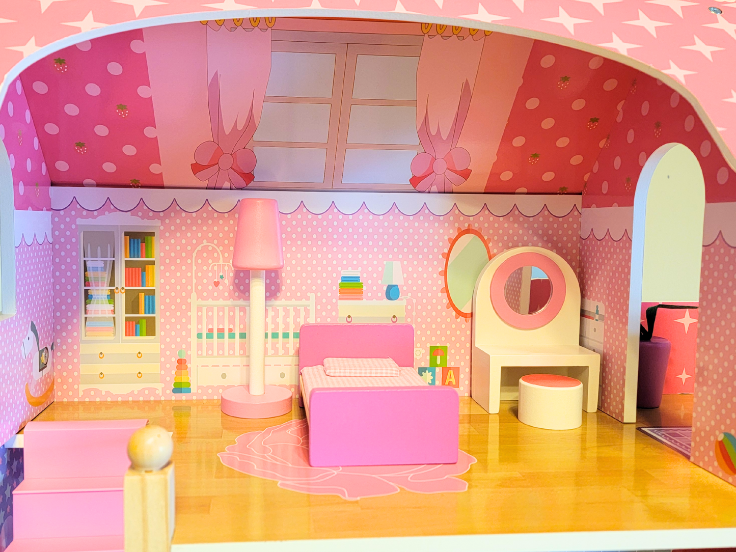 Chambre de poupée bleue fantastique