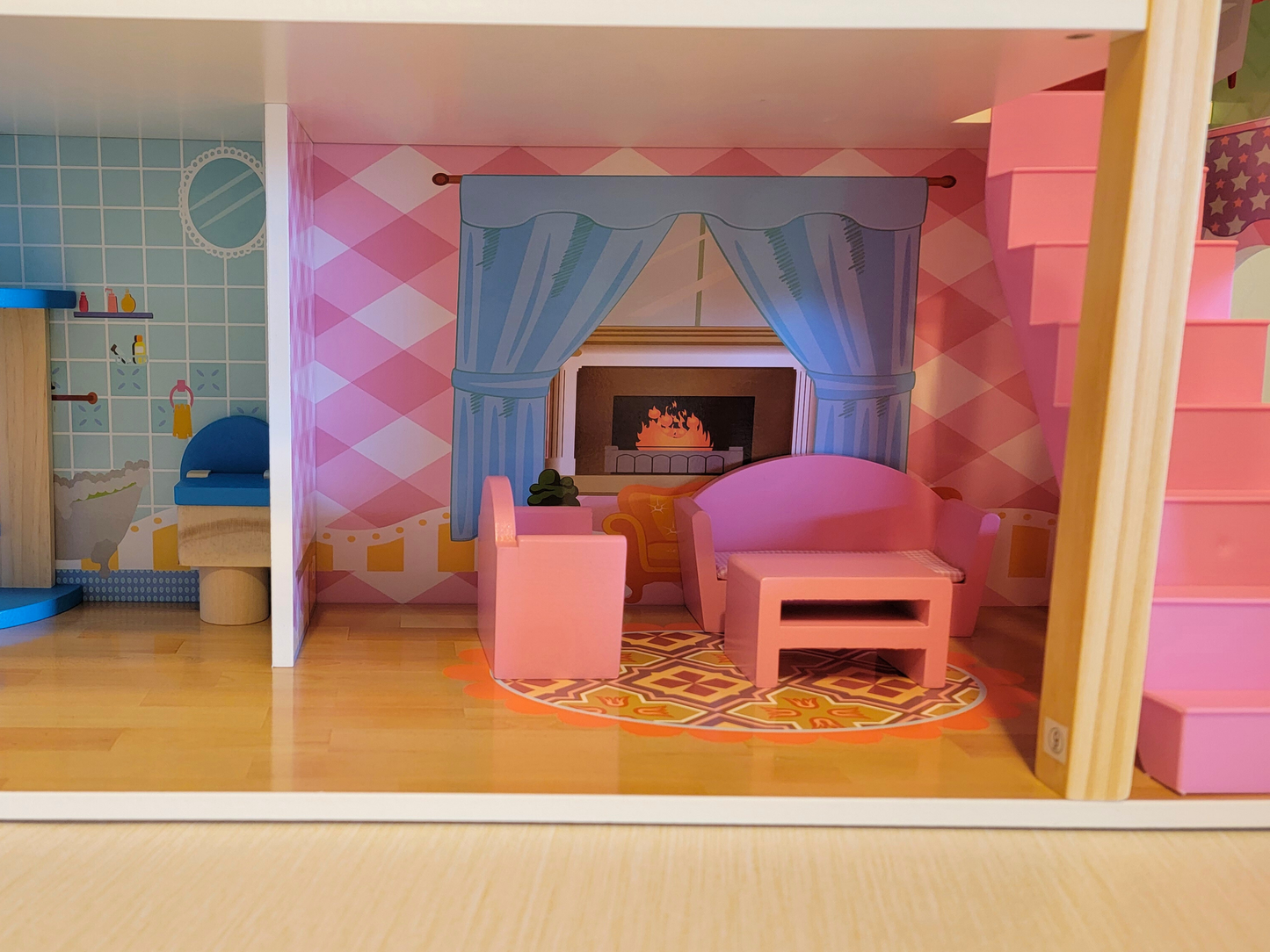 Chambre de poupée bleue fantastique