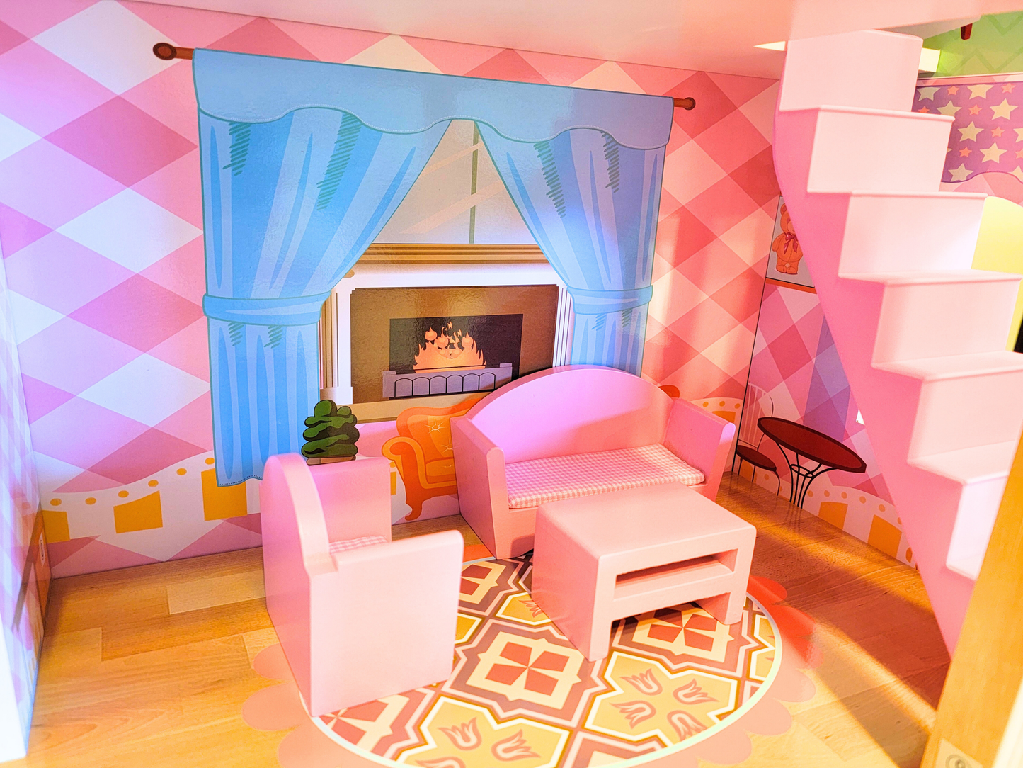 Chambre de poupée bleue fantastique