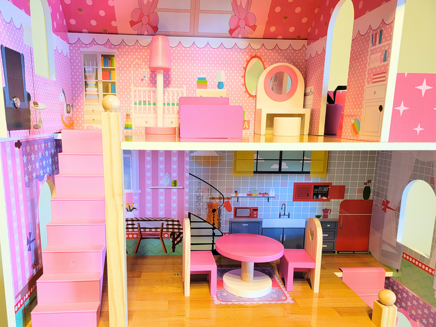 Chambre de poupée bleue fantastique