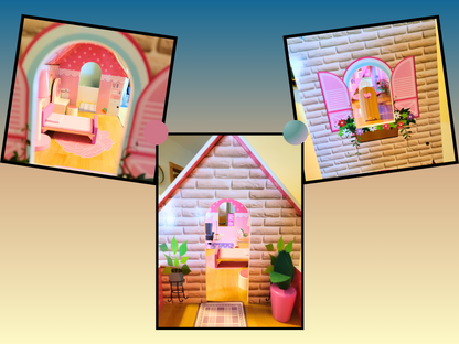 Chambre de poupée bleue fantastique