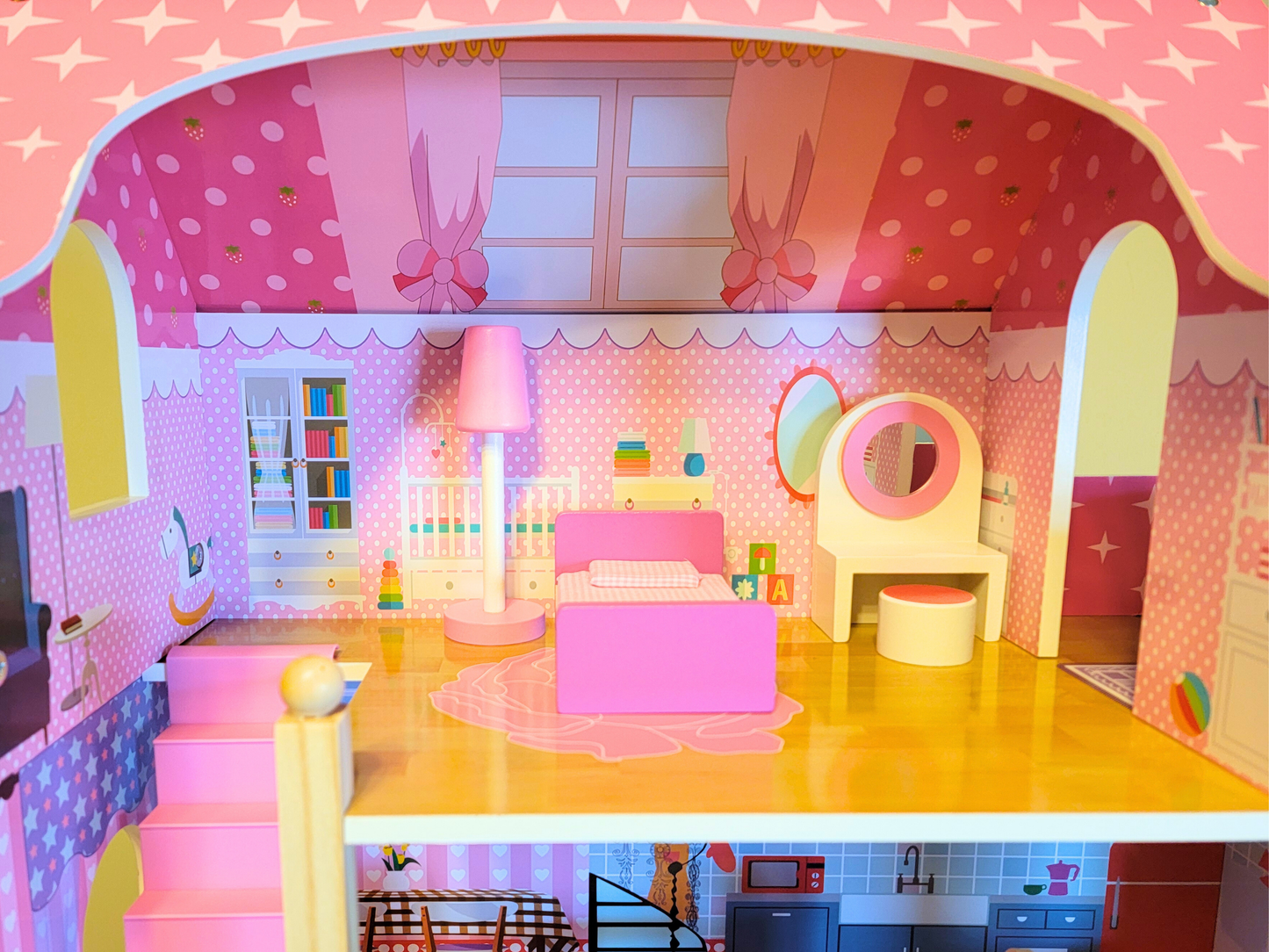 Chambre de poupée bleue fantastique