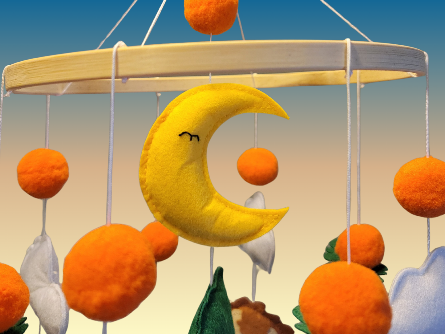 Hand-Sewed Felt Safari Baby Mobile | Colorful Animal Crib Mobile | Eco-Friendly Nursery Decor