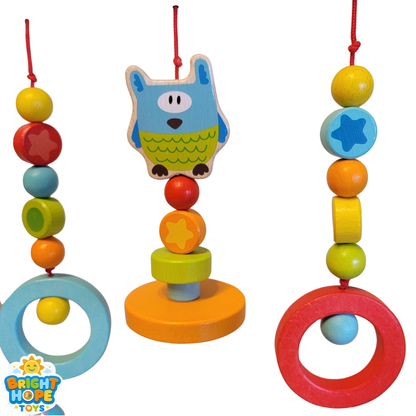 Wooden Newborn Baby Play Activity Gym Frame - Premium 2-in-1 Educational Fitness Rack