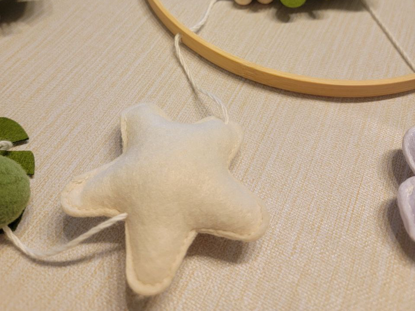 Handmade Felt Dinosaur Baby Mobile | Wooden Frame & Silent Crib Chime | Eco-Friendly Nursery Decor