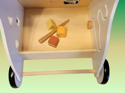 Quality Wooden Baby Walker - Montessori Waldorf Inspired - First Steps and Toddler Play