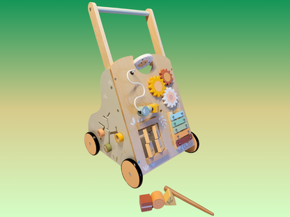 Quality Wooden Baby Walker - Montessori Waldorf Inspired - First Steps and Toddler Play