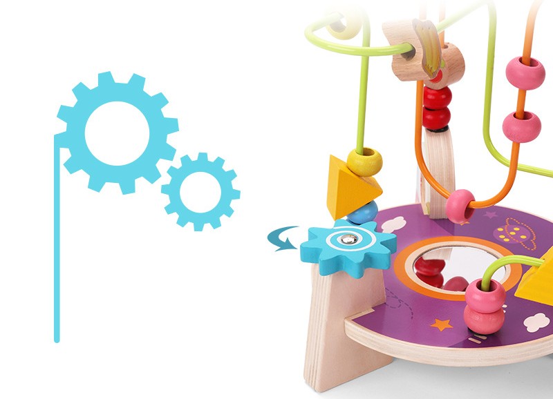 Wooden Rocket Ship Mini Bead Maze Toy | Early Education Learning & Fine Motor Skills