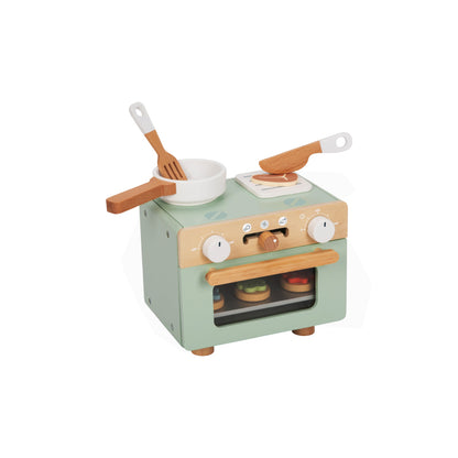 Montessori Wooden Simulation Mini Oven Set - Early Educational Role Play Kitchen Toys