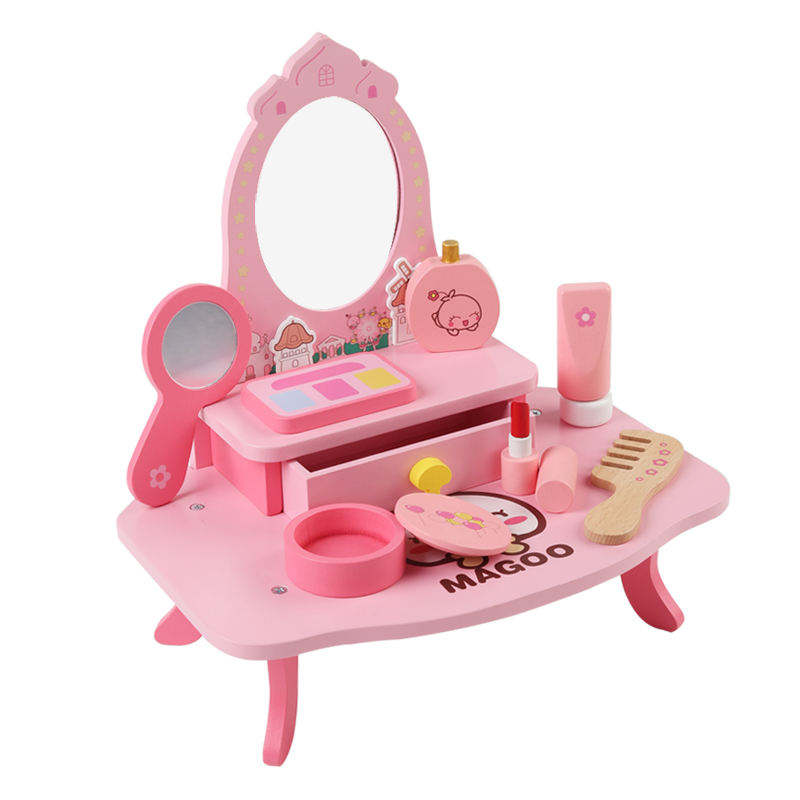 Pink Small Vanity Makeup Dresser Set for Girls with Accessories