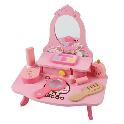 Pink Small Vanity Makeup Dresser Set for Girls with Accessories