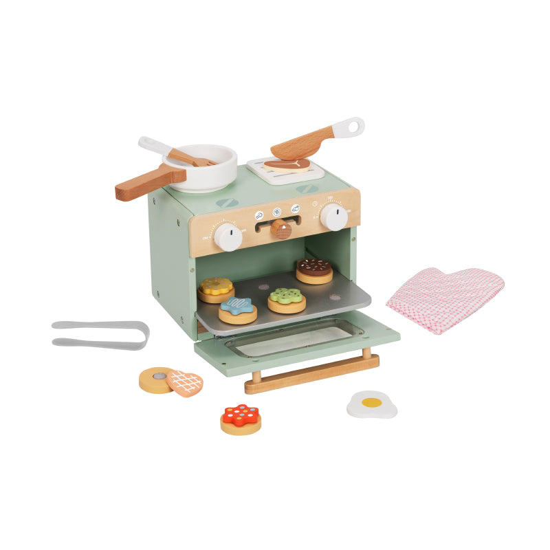 Montessori Wooden Simulation Mini Oven Set - Early Educational Role Play Kitchen Toys