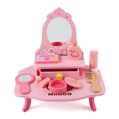 Pink Small Vanity Makeup Dresser Set for Girls with Accessories