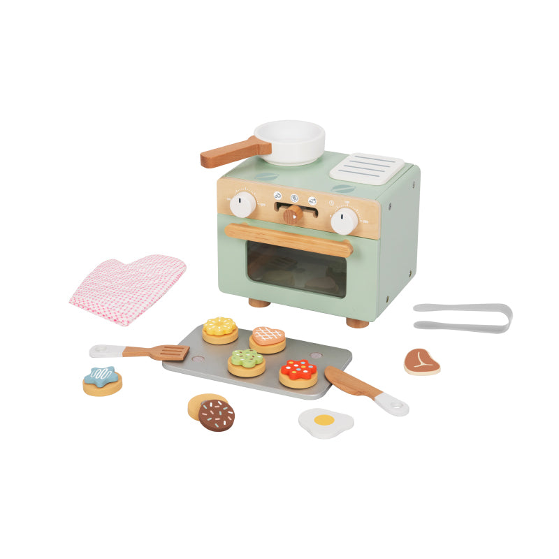 Montessori Wooden Simulation Mini Oven Set - Early Educational Role Play Kitchen Toys