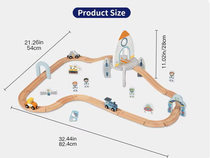 Wooden Space Station Train Set