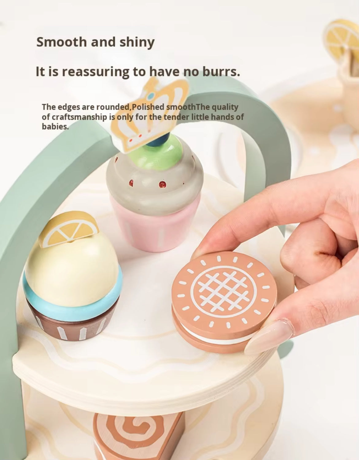 Pink Wooden Afternoon Tea Set, Montessori Toy for Toddlers