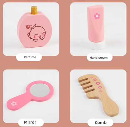 Pink Small Vanity Makeup Dresser Set for Girls with Accessories