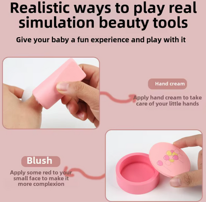 Pink Small Vanity Makeup Dresser Set for Girls with Accessories