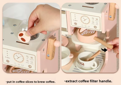 Interactive Wooden Kitchen & Cooking Toy Set - Pink Edition