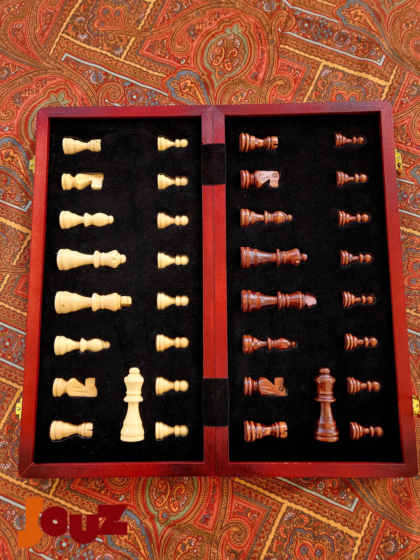 Wooden Chess Board with Foldable Design, perfect for a travels, Lightweight, and Easy to Store