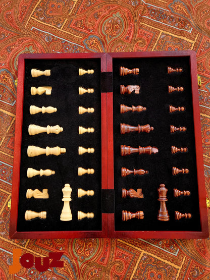 Wooden Chess Board with Foldable Design, perfect for a travels, Lightweight, and Easy to Store