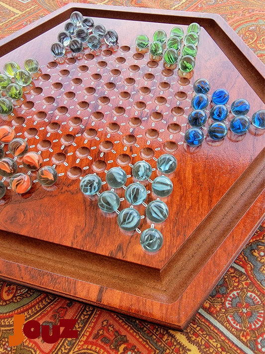 Sternhalma Game - Chinese Checkers/Chinese Chequers Board Set - Wooden Marble Strategy Game for Kids & Adults - 6 Player Classic